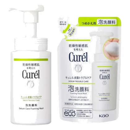 Kao - Curel - Sebum Trouble Care Foaming Wash & Refill Set