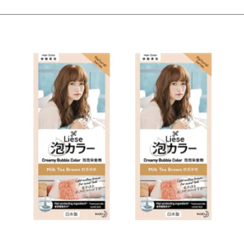 Kao - Liese Creamy Bubble Color (Natural Series) - Milk Tea Brown Duo Set
