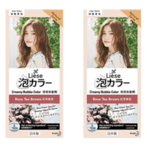 Kao - Liese Creamy Bubble Color (Natural Series) - Rose Tea Brown Duo Set