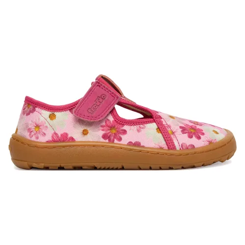 Kapcie Froddo Barefoot Canvas T-Bar G1700439-4 S Różowy