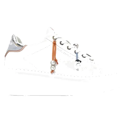 KARL LAGERFELD Białe damskie sneakersy ANAKAPRI TASSEL CHARMS