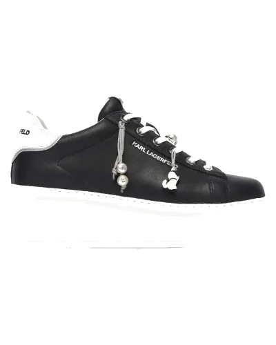 KARL LAGERFELD Czarne damskie sneakersy ANAKAPRI TASSEL CHARMS