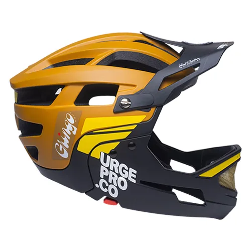 Kask MTB Gringo de la Sierra brązowo-czarny z odpinaną osłoną podbródka