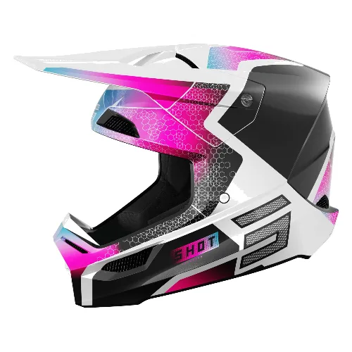 Kask Shot Race - Phaser Czarny Niebieski Różowy