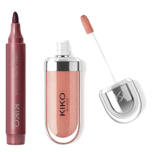 KIKO Milano Exclusive Lip Combo (Various Shades) - 90's Modern Nude