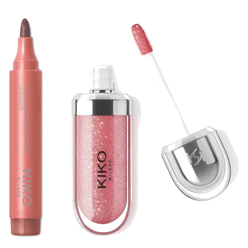 KIKO Milano Exclusive Lip Combo (Various Shades) - Rosey Nude