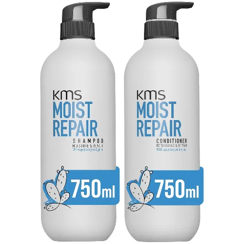 KMS Supersize Moist Repair Hair Rescue Shampoo and Conditioner Bundle for Dry and Damaged Hair