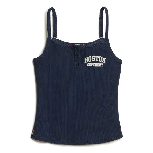 Kobieta z wzorem koszulka bez rękawów z guzikami Superdry Athletic Essentials