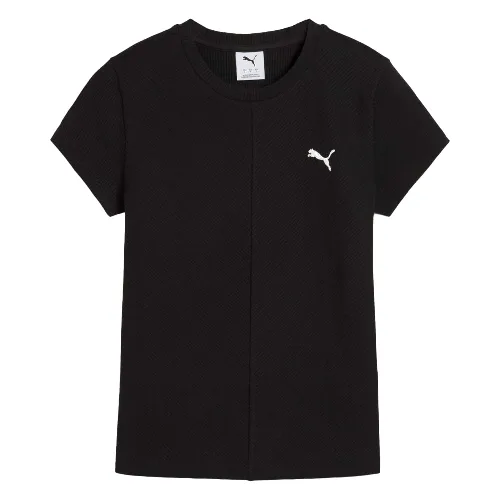 Koszulka damska Puma WARDROBE ESS RIBBED SLIM czarna 62976601