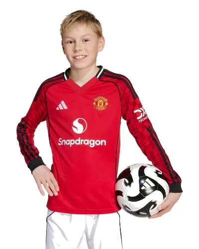 Koszulka Manchester United 25/26 Long Sleeve Home Kids