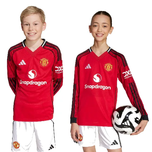 Koszulka Manchester United 25/26 Long Sleeve Home Kids
