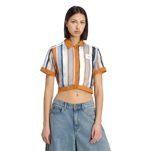 KOSZULKA POLO ADIDAS ORIGINALS SUMMER GLOW STRIPED CROPPED
