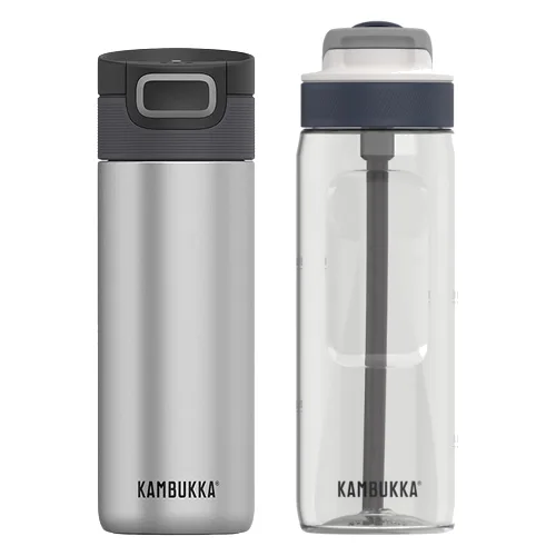 Kubek termiczny 500ml + butelka na wodę ze słomką 750ml Kambukka All You Need