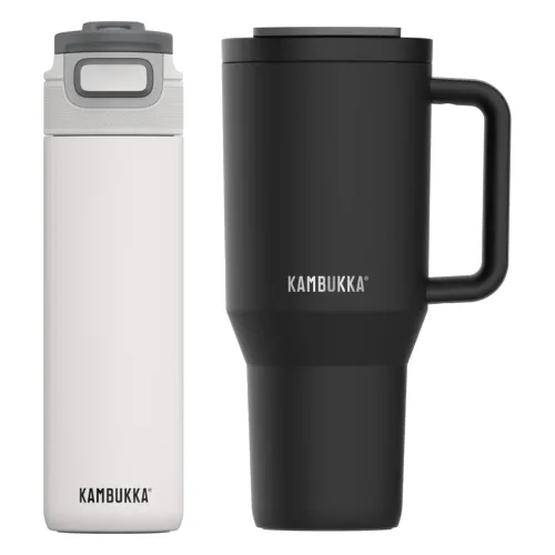 Kubek termiczny ze słomką + butelka termiczna Zestaw Kambukka Hydrate Essentials