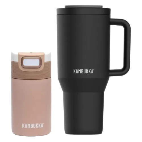 Kubek termiczny ze słomką + mały kubek na kawę Etna Zestaw Kambukka Night Charm