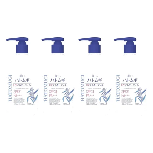 KUMANO COSME - Reihaku Hatomugi UV Care & Moisturizing The UV Milky Gel SPF31 PA+++ - 400ml (4szt.) Set