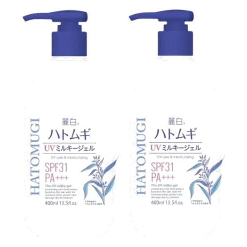 KUMANO COSME - Reihaku Hatomugi UV Care & Moisturizing The UV Milky Gel SPF31 PA+++ - 400ml (2szt.) Set