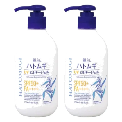 KUMANO COSME - Reihaku Hatomugi UV Care & Moisturizing The UV Milky Gel SPF50+ PA++++ - 250ml (2szt.) Set