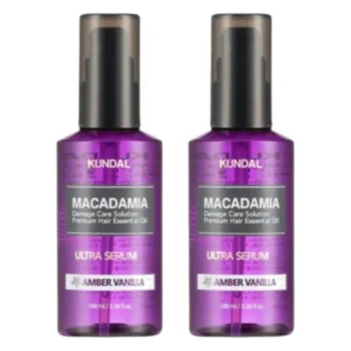 KUNDAL - Macadamia Hair Serum - 100ml - DUO Set - Amber Vanilla