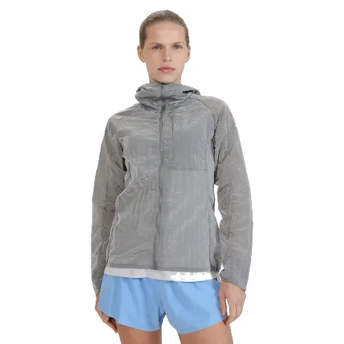 KURTKA DAMSKA 4F DO BIEGANIA ULTRALIGHT Z KAPTUREM SZARA