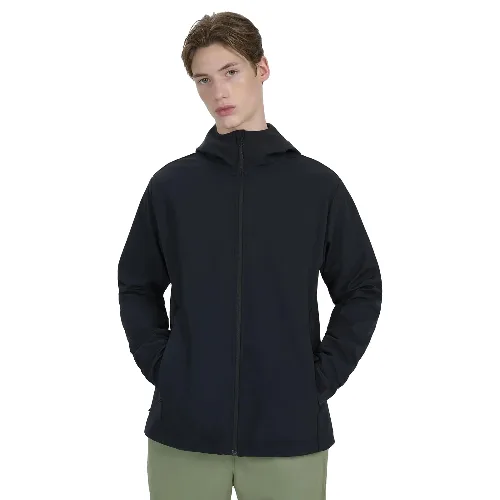 KURTKA MĘSKA 4F SOFTSHELL WIATROODPORNA Z KAPTUREM CZARNA