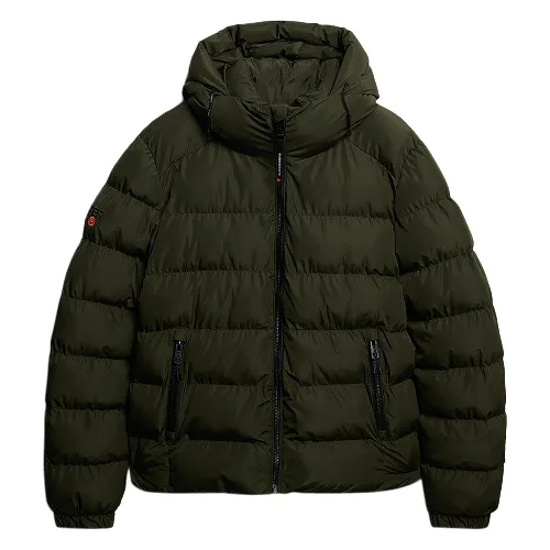Kurtka zimowa - Sport - Mężczyźni - Superdry - Puchowa z kapturem - Khaki