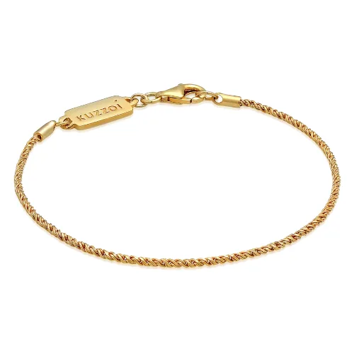 KUZZOI Męski łańcuszek sznurkowy Twisted Basic Elegant w oksydowanym srebrze 925 Sterling Silver Bransoletki 1 ct Męskie
