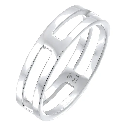 KUZZOI Męski pierścień Bar Solid Trend Basic w pozłacanym srebrze 925 Sterling Silver Pierścionki 1 ct Męskie