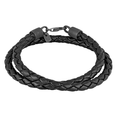 KUZZOI Męski skręcony design prawdziwa skóra srebro 925 Sterling Silver Biżuteria męska 1 ct Męskie