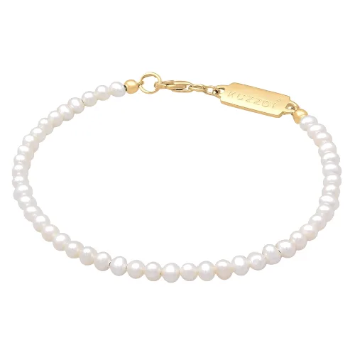 KUZZOI Męski Vintage Trend z perły hodowlana słodkowodna ze srebra próby 925 Sterling Silver Bransoletki 1 ct Męskie