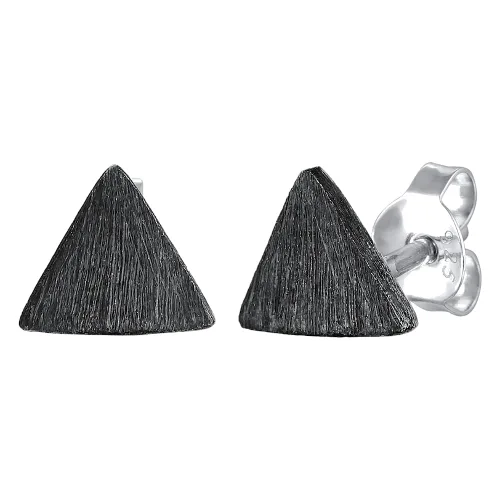 KUZZOI Męskie kolczyki sztyfty Triangle Geo Matt z oksydowanego srebra próby 925 Sterling Silver Kolczyki 1 ct