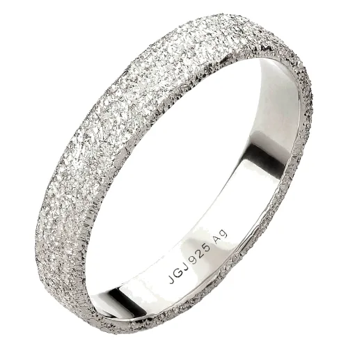 KUZZOI Pierścionek Męski Strukturalny 925 Sterling Silver Biżuteria męska 1 ct Męskie