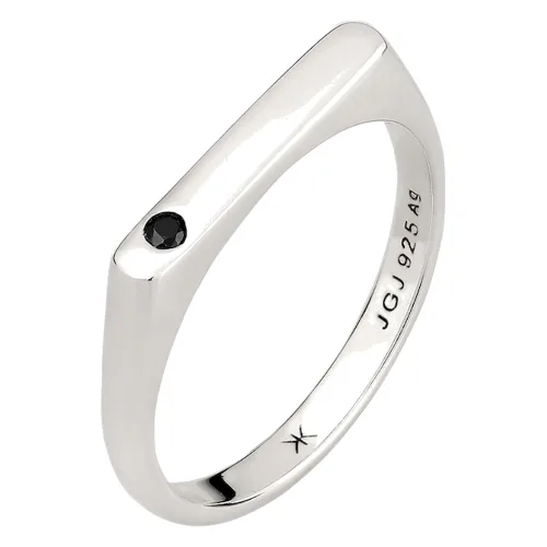 KUZZOI Pierścionek Sygnet Męski czarnym cyrkonem 925 Sterling Silver Biżuteria męska 1 ct Męskie