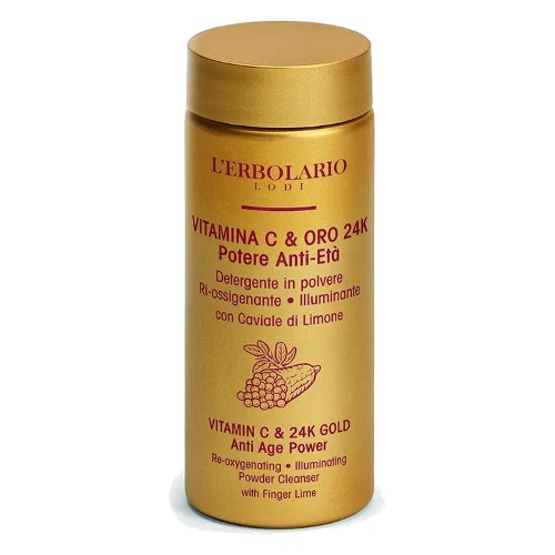 L'erbolario VITAMINA C & ORO 24K Puder do oczyszczania twarzy - moc przeciwstarzeniowa Pianki do twarzy 35 g