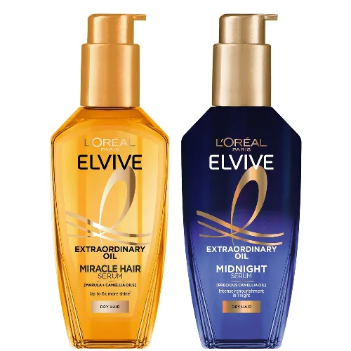 L'Oréal Paris Elvive Extraordinary Oil Nourished Hair Treatment Day and Night Routine Set for Dry Hair