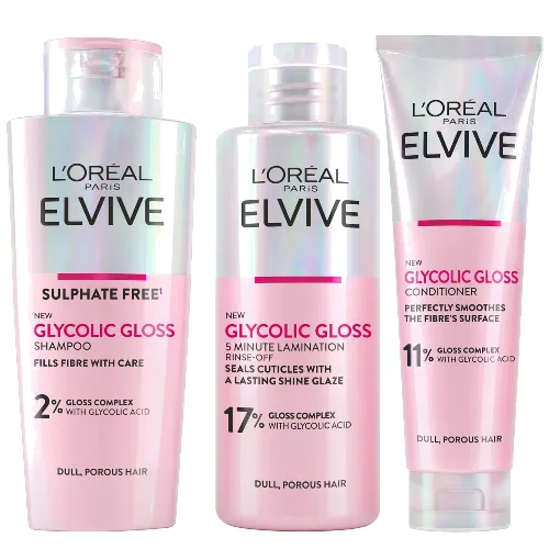 L'Oréal Paris Elvive Glycolic Gloss 3 Step Routine