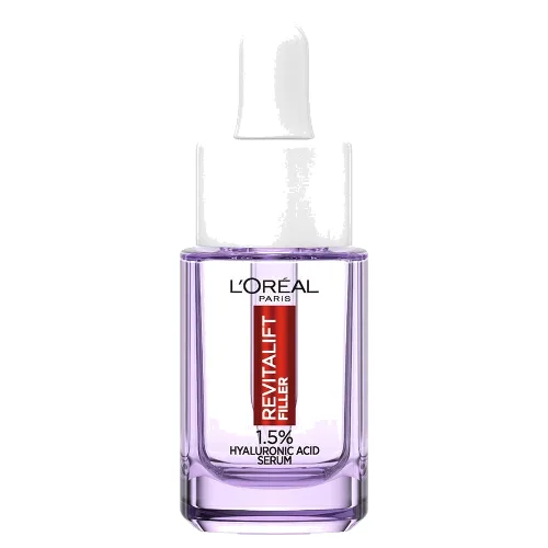 L'Oréal Paris Revitalift Filler Serum, 1.5% Pure Hyaluronic Acid, High Molecular and Micro Hyaluronic acid, Replumping and Hydrating, 15ml