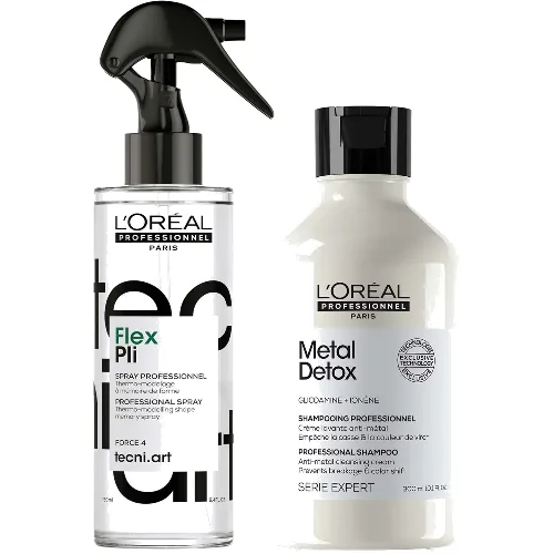 L'Oréal Professionnel: Pros Favourites Duo: Metal Detox Shampoo for Hard Water & Tecni Art Pli Hair Volumising Memory Styling Spray
