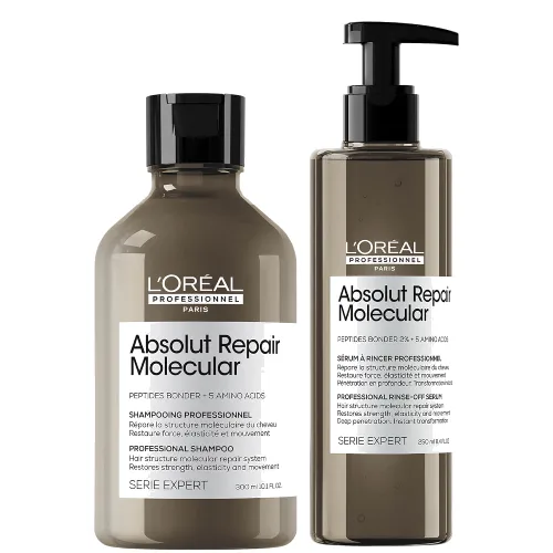 L'Oréal Professionnel Serie Expert Absolut Repair Molecular Shampoo and Rinse-off Serum Duo for Damaged Hair