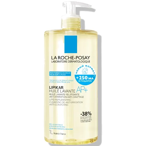 La Roche-Posay Lipikar Cleansing Oil AP+ for Dry, Itchy Skin 1L