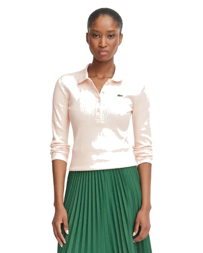 Lacoste Polo DF5281 Różowy jasny Slim Fit