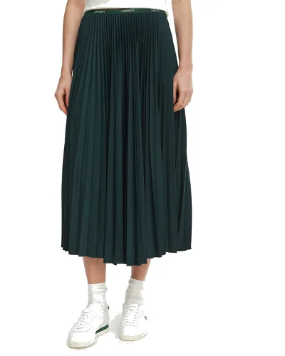 Lacoste Spódnica plisowana JF1402 Zielony ciemny Regular Fit