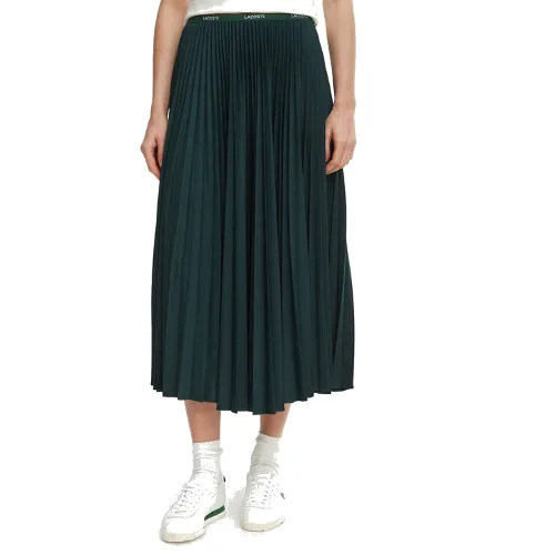 Lacoste Spódnica plisowana JF1402 Zielony ciemny Regular Fit