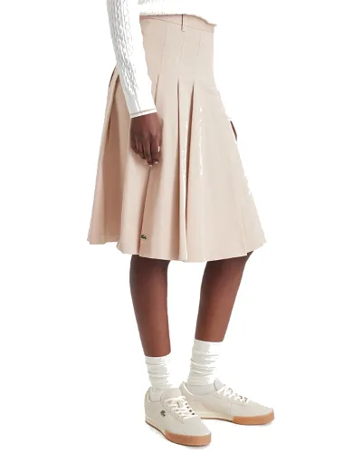 Lacoste Spódnica plisowana JF8319 Beżowy Regular Fit