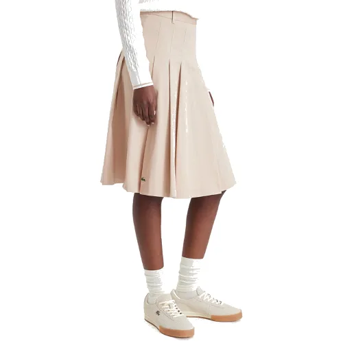 Lacoste Spódnica plisowana JF8319 Beżowy Regular Fit