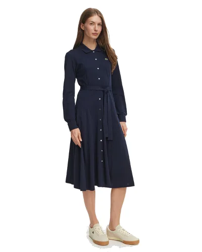 Lacoste Sukienka koszulowa EF5299 Granatowy Regular Fit
