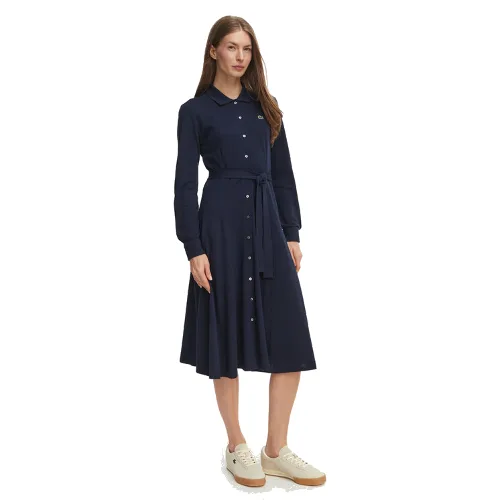 Lacoste Sukienka koszulowa EF5299 Granatowy Regular Fit