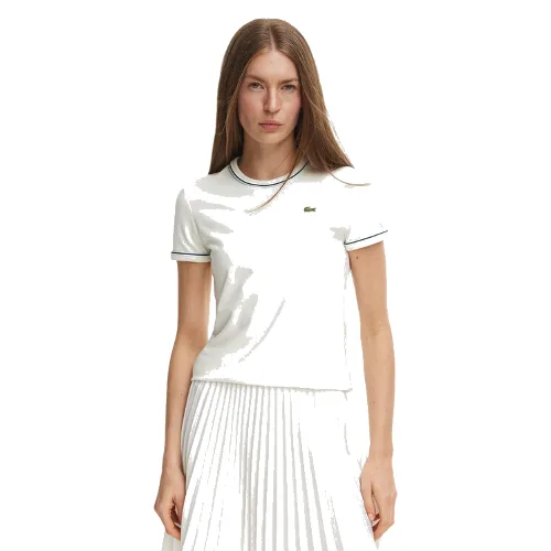 Lacoste T-Shirt TF5289 Kremowy Slim Fit