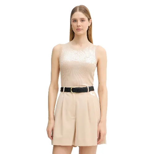 Lacoste top swetrowy damski lniany