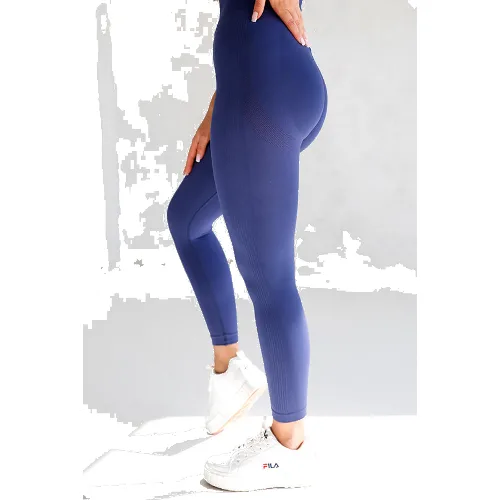 legginsy bezszwowe push up damskie Squat navy 2skin